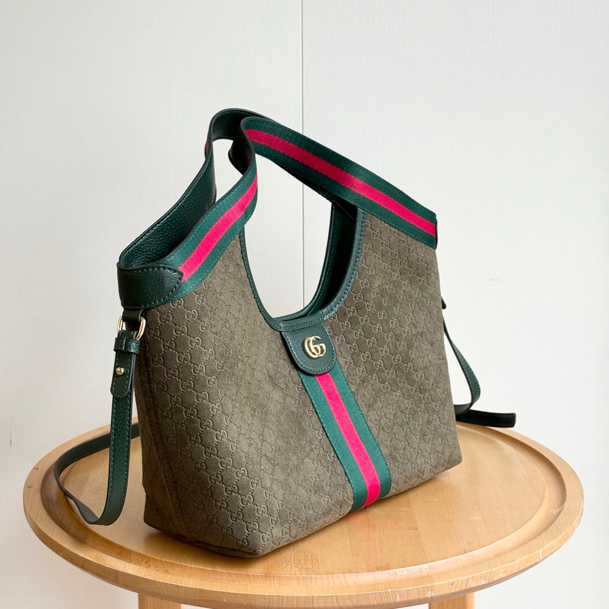 Gucci Giglio Small Tote Bag Dark Green 25Cm