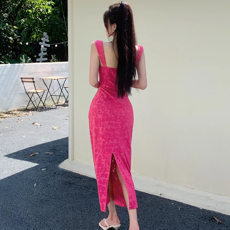 Women New Simple Fashion Slim-fit Spaghetti Strap Dress TP2887