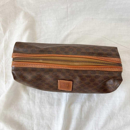 Céline Macadam Pattern Brown Clutch