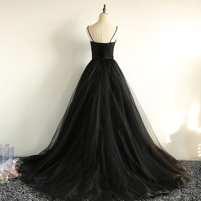 Charming Black Long Prom Gown, Black Prom Dresses