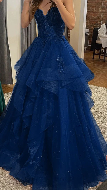 Chic Ball Gowns Spaghetti Straps Burgundy Tulle Lace Long Prom Dresses Prom Gown