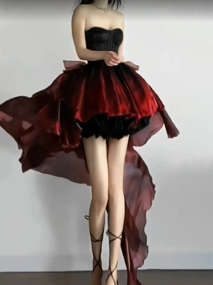 Chic Ball Gowns Sweetheart Burgundy Short Birthday Dresses Birthday Outfits