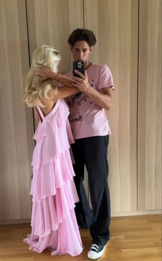 Classic Pink Prom Dresses Long Prom Gowns 22Th Birthday Outfit