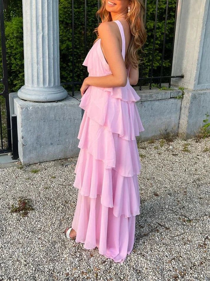 Classic Pink Prom Dresses Long Prom Gowns 22Th Birthday Outfit