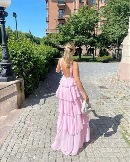 Classic Pink Prom Dresses Long Prom Gowns 22Th Birthday Outfit