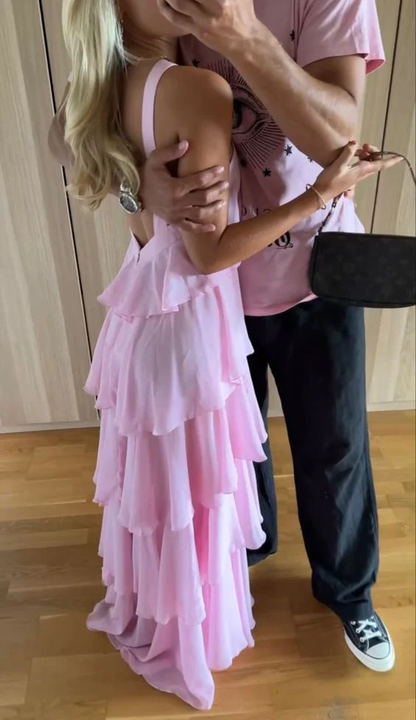 Classic Pink Prom Dresses Long Prom Gowns 22Th Birthday Outfit