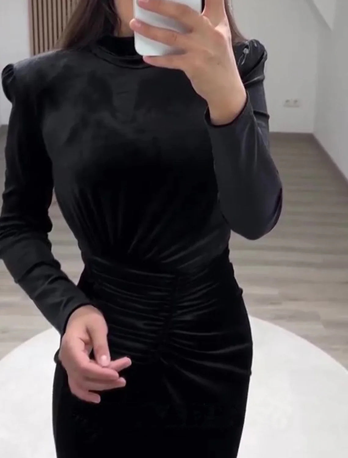 Sheath / Column Evening Gown Elegant Dress Formal Cocktail Party Floor Length Long Sleeve High Neck with Slit