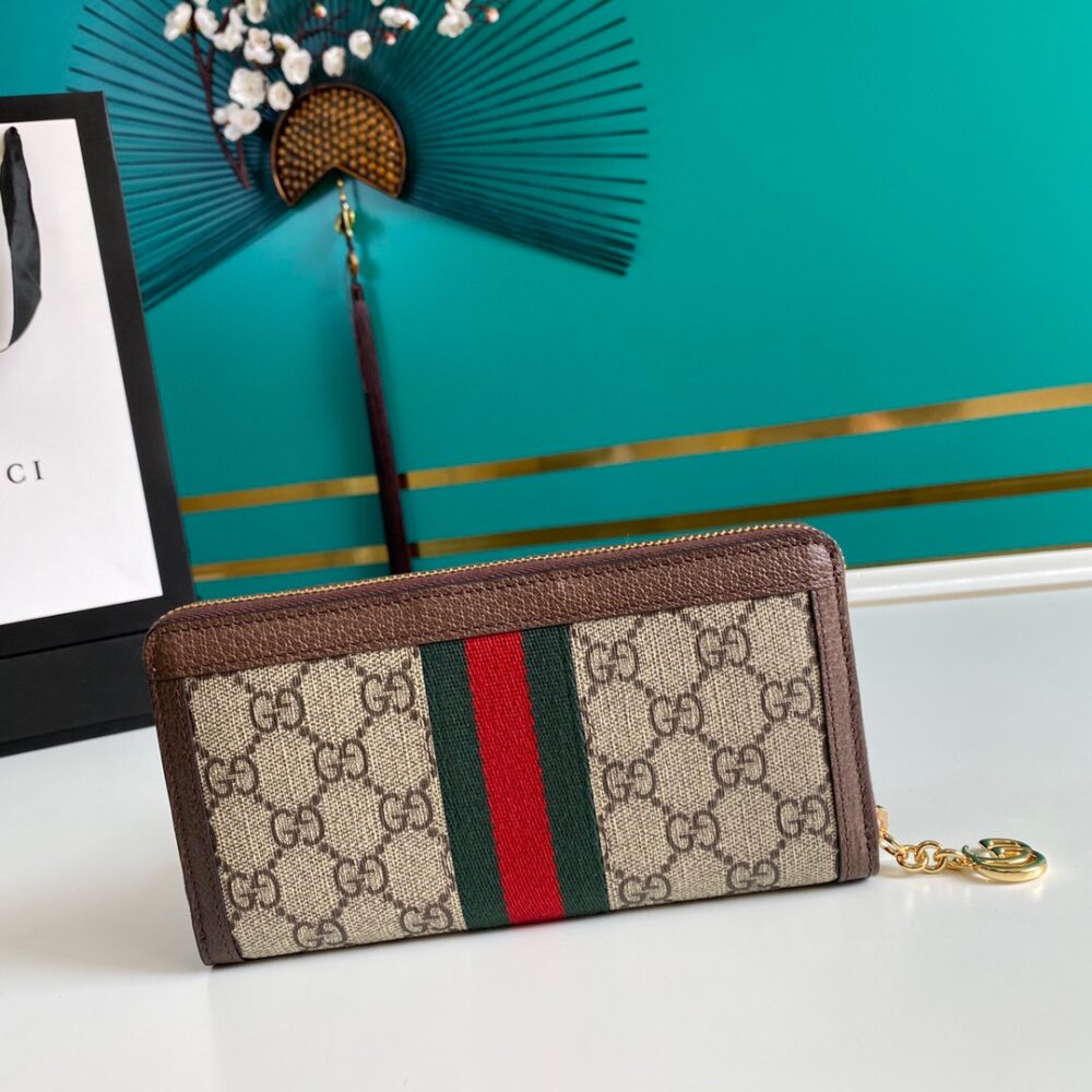 Gucci Ophidia Zip Around Wallet Brown 19Cm 523154 96IWG 8745