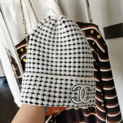 Chanel CC Wool Beanie White
