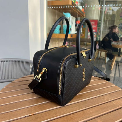 Saint Laurent Lyia Duffle In Quilted