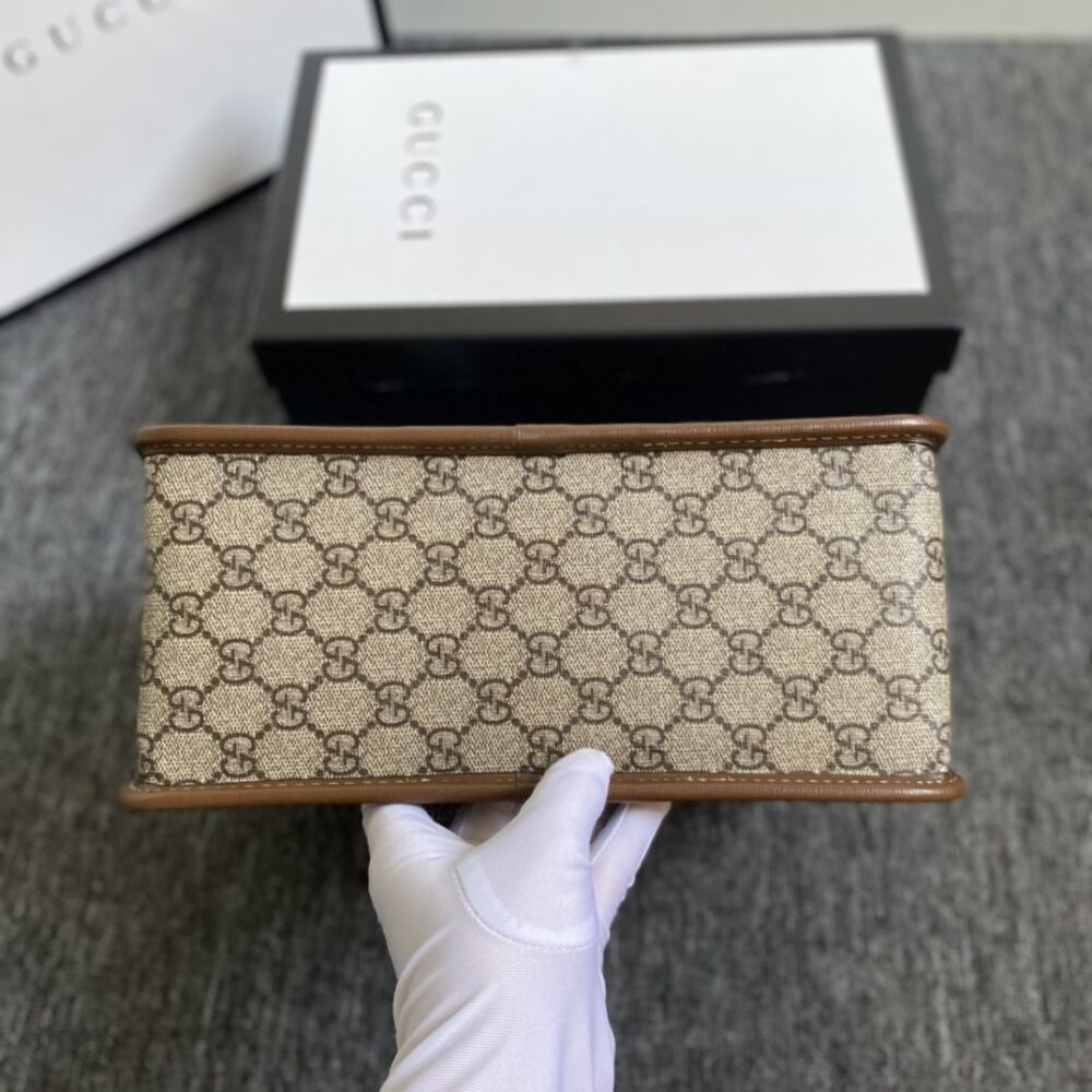 Gucci Horsebit 1955 Top Handle Bag Beige And Ebony 27Cm 645453 92TCG 8563
