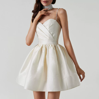 Glamorous A-Line Short Homecoming Dress Beaded Strap Formal Gown TP5776