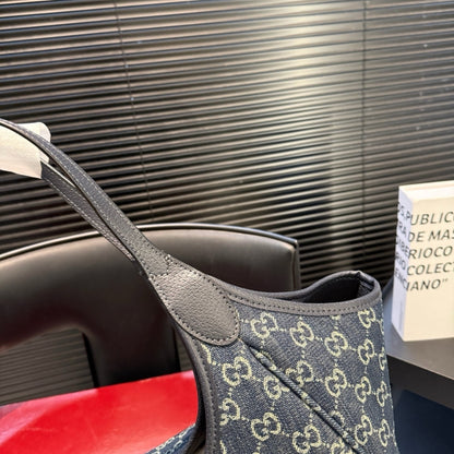 Gucci Mercato Medium Tote Bag Denim Navy Blue 36Cm