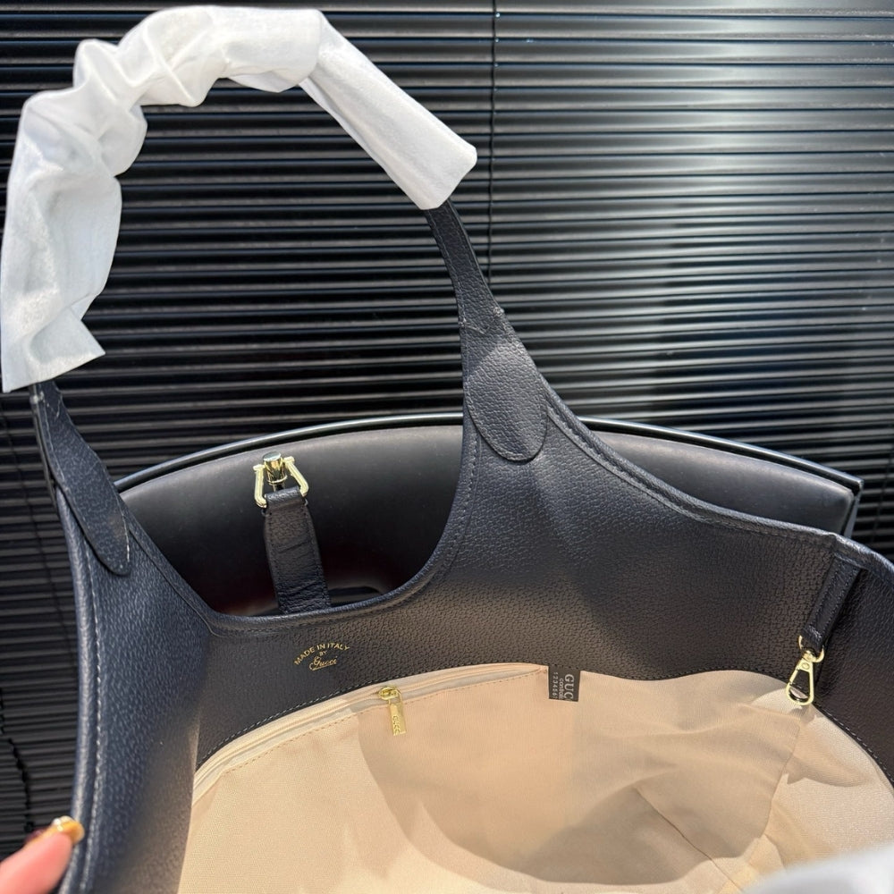 Gucci Mercato Medium Tote Bag Denim Navy Blue 36Cm