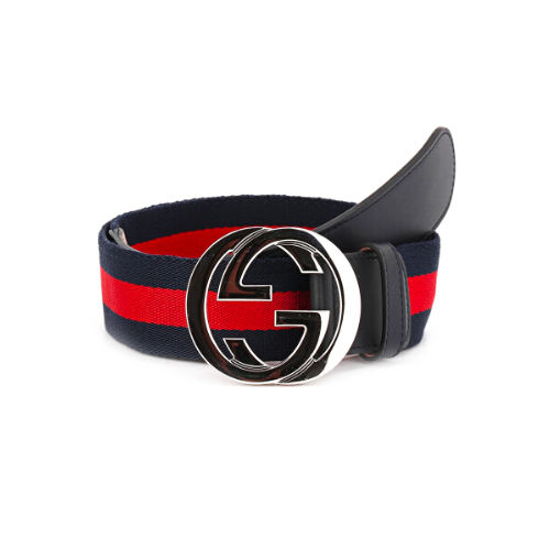 GUCCI’S WEB BELT WITH G BUCKLE NAVY 4CM 411924 H917N 8497