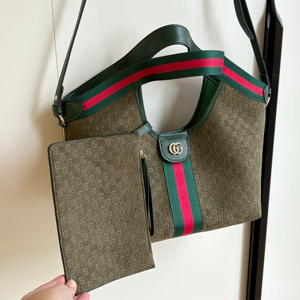Gucci Giglio Small Tote Bag Dark Green 25Cm