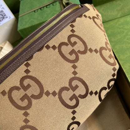 Gucci Jumbo GG Belt Bag Camel And Ebony Jumbo GG Canvas 39cm GG 696031 UKMDG 2570