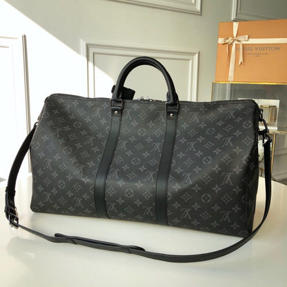Louis Vuitton Keepall Bandouliere 55 Monogram Eclipse Canvas 55cm LV M40605
