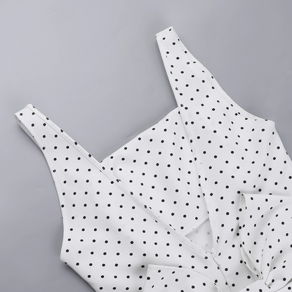 Vintage Dot Pattern Square-neck A-Line Short Summer Dresses Party Dress Homecoming Dress TP4367