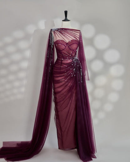 Girlhomeshops-Black/Wine Red/Light Brown Exquisite Beaded Sweetheart Collar Long Tulle Prom Dress Evening Dress Party Dress gh5386