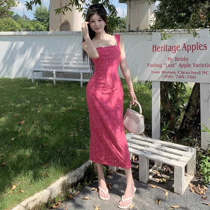 Women New Simple Fashion Slim-fit Spaghetti Strap Dress TP2887
