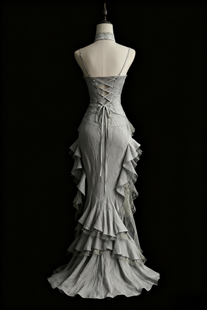 Grey Retro Fashion Elegant Long/Short Lace Homecoming Dress Prom Dress Evening Gown gh3443