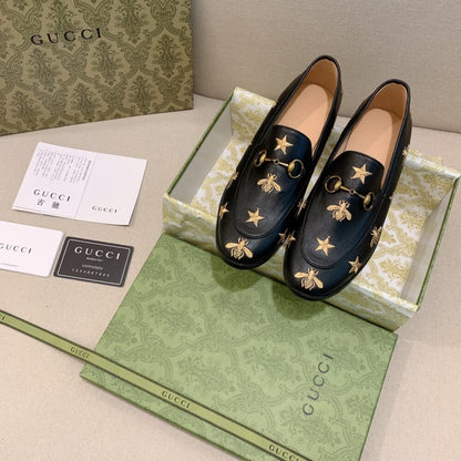 Gucci Jordaan Embroidered Leather Loafer Black 505281 D3V00 1000