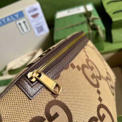 Gucci Jumbo GG Belt Bag Camel And Ebony Jumbo GG Canvas 39cm GG 696031 UKMDG 2570