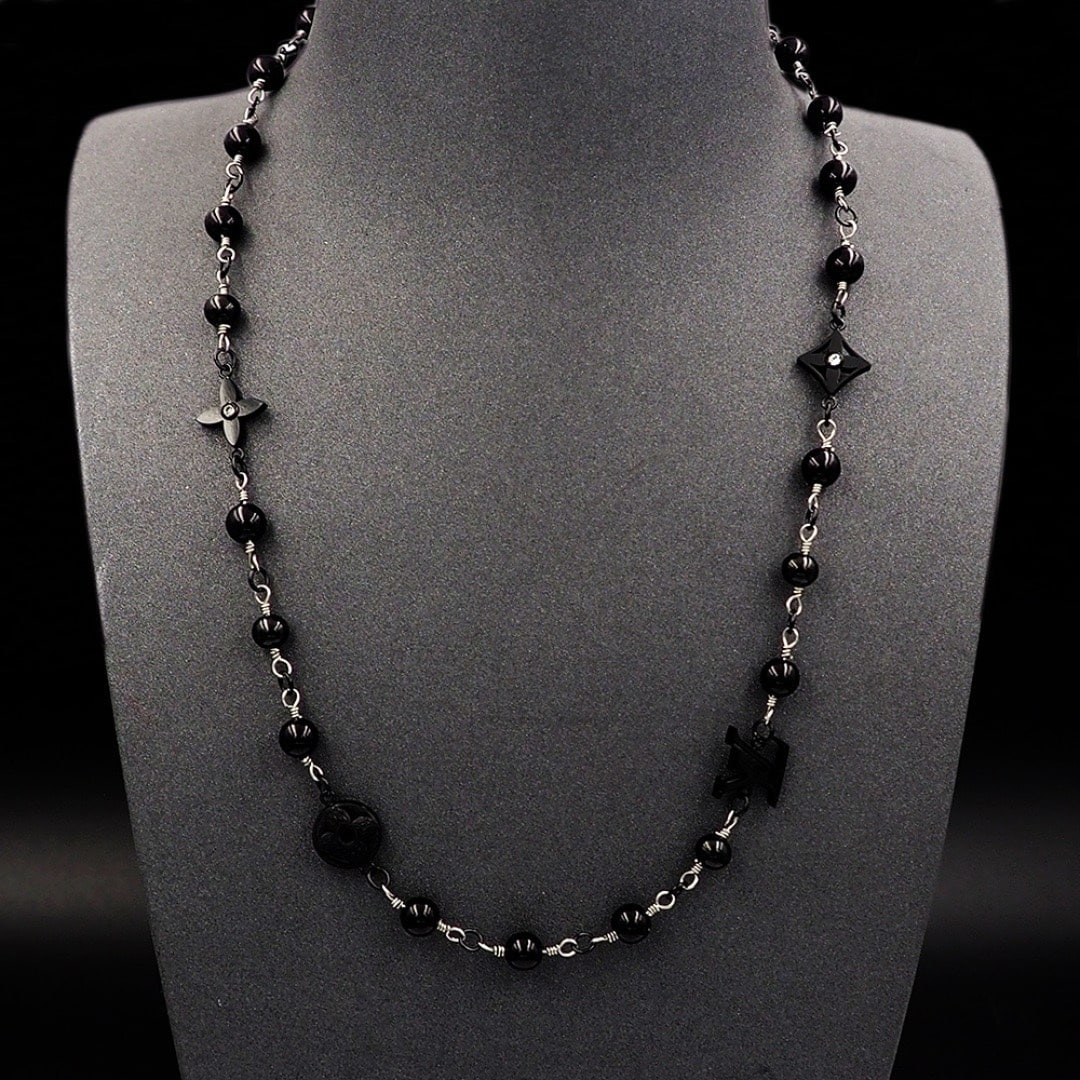 LOUIS VUITTON LV PEARLS NECKLACE BLACK M02445