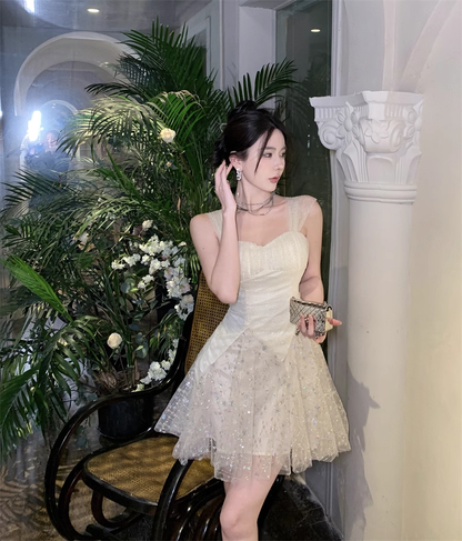 Vintage Sweetheart Sequin Design A-line Tulle Homecoming Dress TP3686