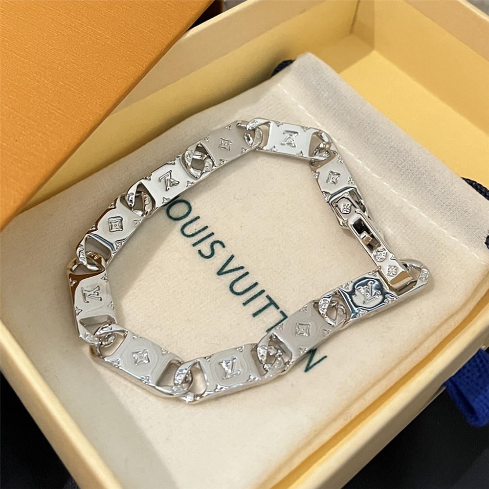 Louis Vuitton Monogram Tied Up Bracelet Silver M0921M
