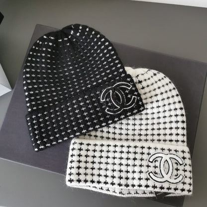 Chanel CC Wool Beanie Black