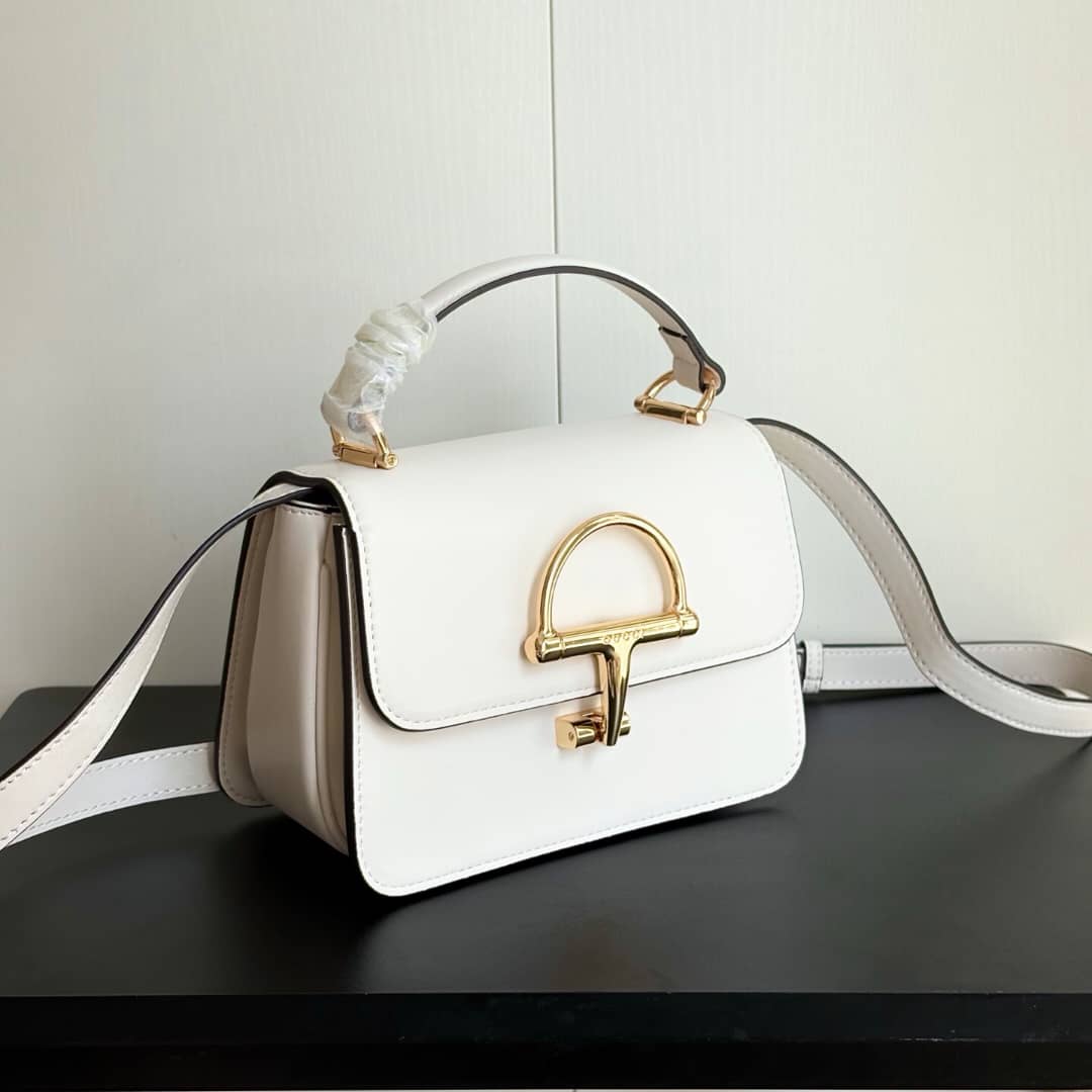Gucci Siena Small Top Handle Bag Ivory Leather 19Cm