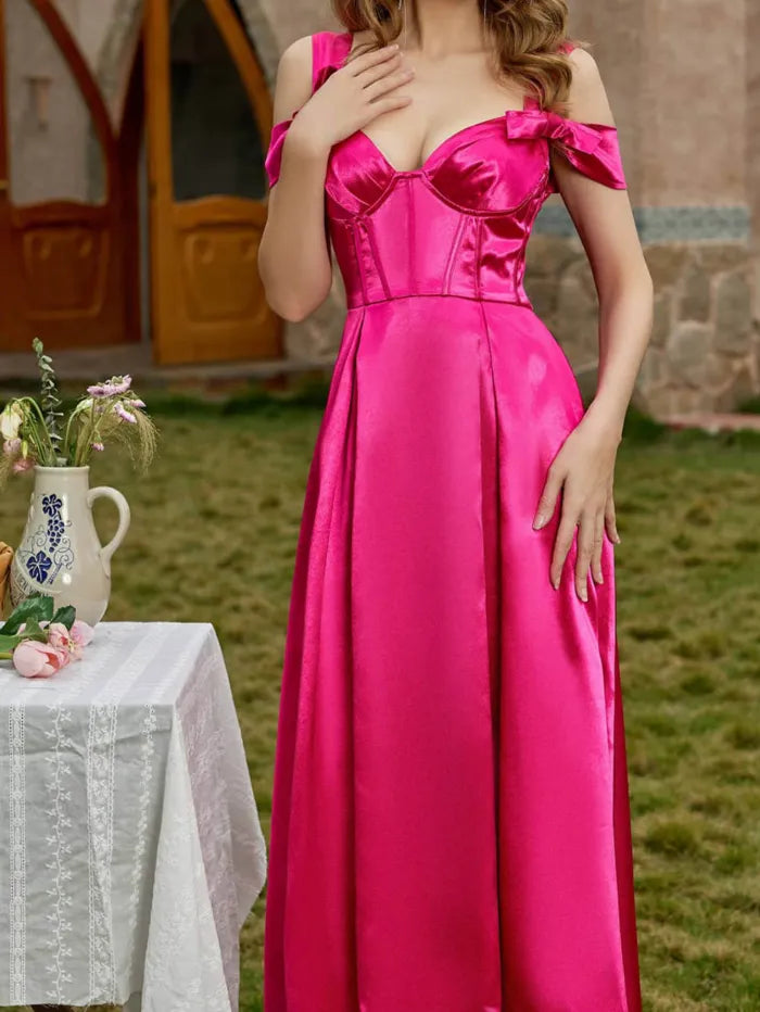 Fashionable solid color sexy and elegant prom dress