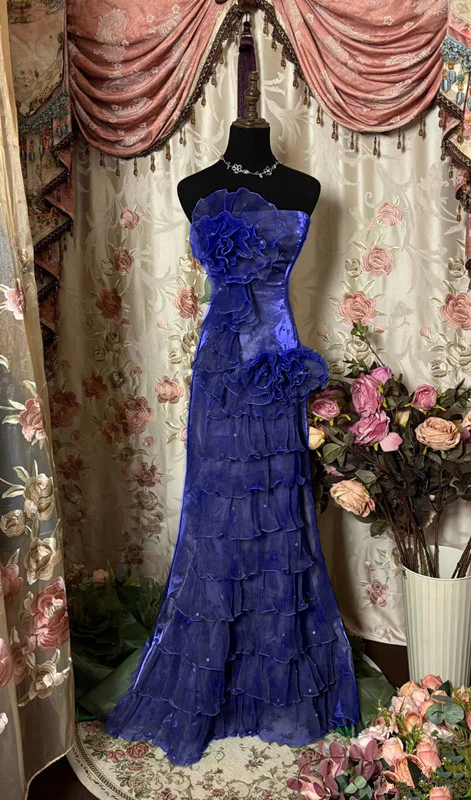 Green Strapless Long Prom Dress Long Evening Gowns