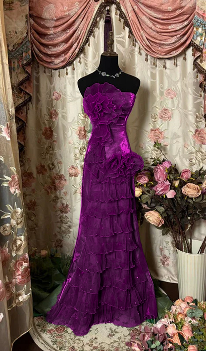Green Strapless Long Prom Dress Long Evening Gowns