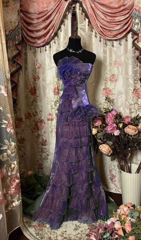 Green Strapless Long Prom Dress Long Evening Gowns