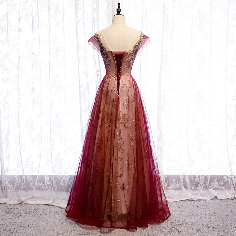 Stylish tulle sequins prom dress formal dress  8239