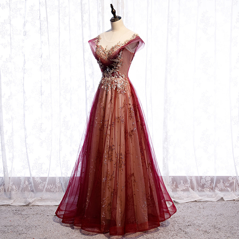 Stylish tulle sequins prom dress formal dress  8239