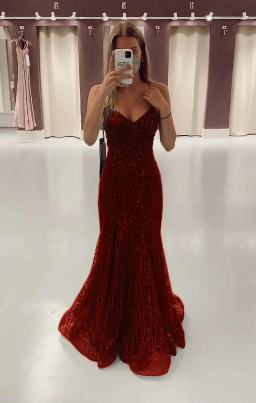 Green Long Mermaid Prom Dresses Prom Gown