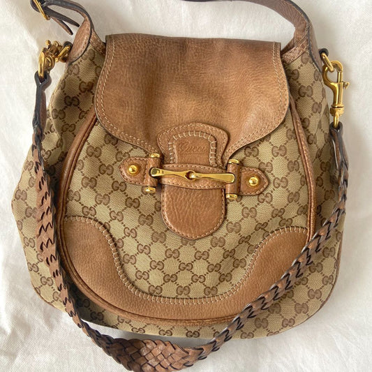 Gucci brown GG Guccisima canvas large shoulder bag