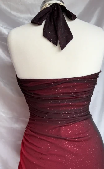 Burgundy Red/Indigo/Navy Blue Shiny Elegant Strappy Long Tulle Ball Gowns Prom Dress Birthday Prom Dresses