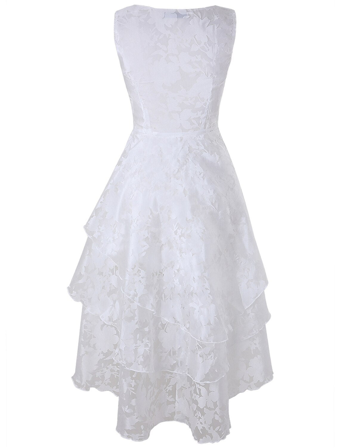 Women's Lace Dress Homecoming Dress Cocktail Dress Midi Dress White Green Gray Sleeveless Floral Lace Summer Spring Fall Crew Neck Party Birthday Evening Party Wedding Guest