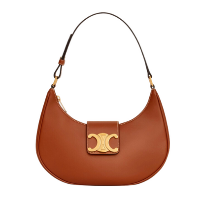 CELINE AVA TRIOMPHE SOFT BAG IN SMOOTH CALFSKIN
 TAN