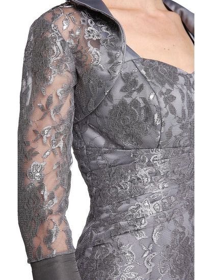 Sheath / Column Mother of the Bride Dress Two Piece Straps Knee Length Lace Sleeveless yes with Lace Appliques
