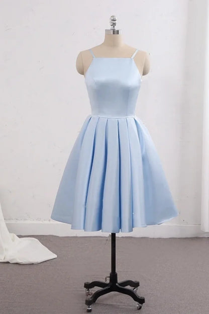Blue/purple/red cute sweet short satin prom dress homecoming dress birthday party dress gh805