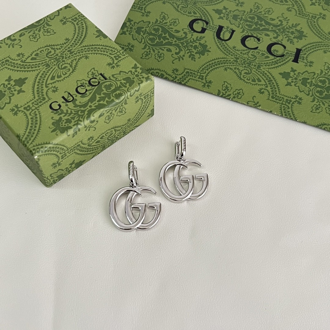 Gucci GG Marmont Earrings Silver 863859 I4601 0926