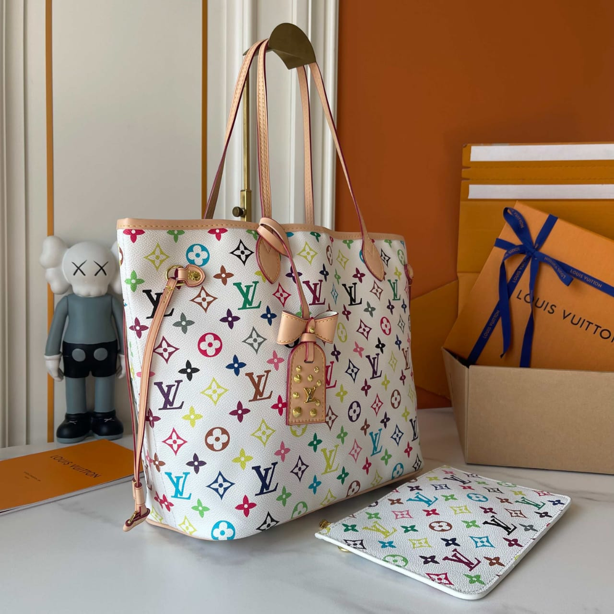 Louis Vuitton x Murakami Neverfull MM Multicolor White 31cm M27787