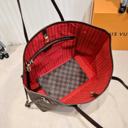 Louis Vuitton Neverfull MM Damier Ebene Cerise Red And Brown 32Cm N40599