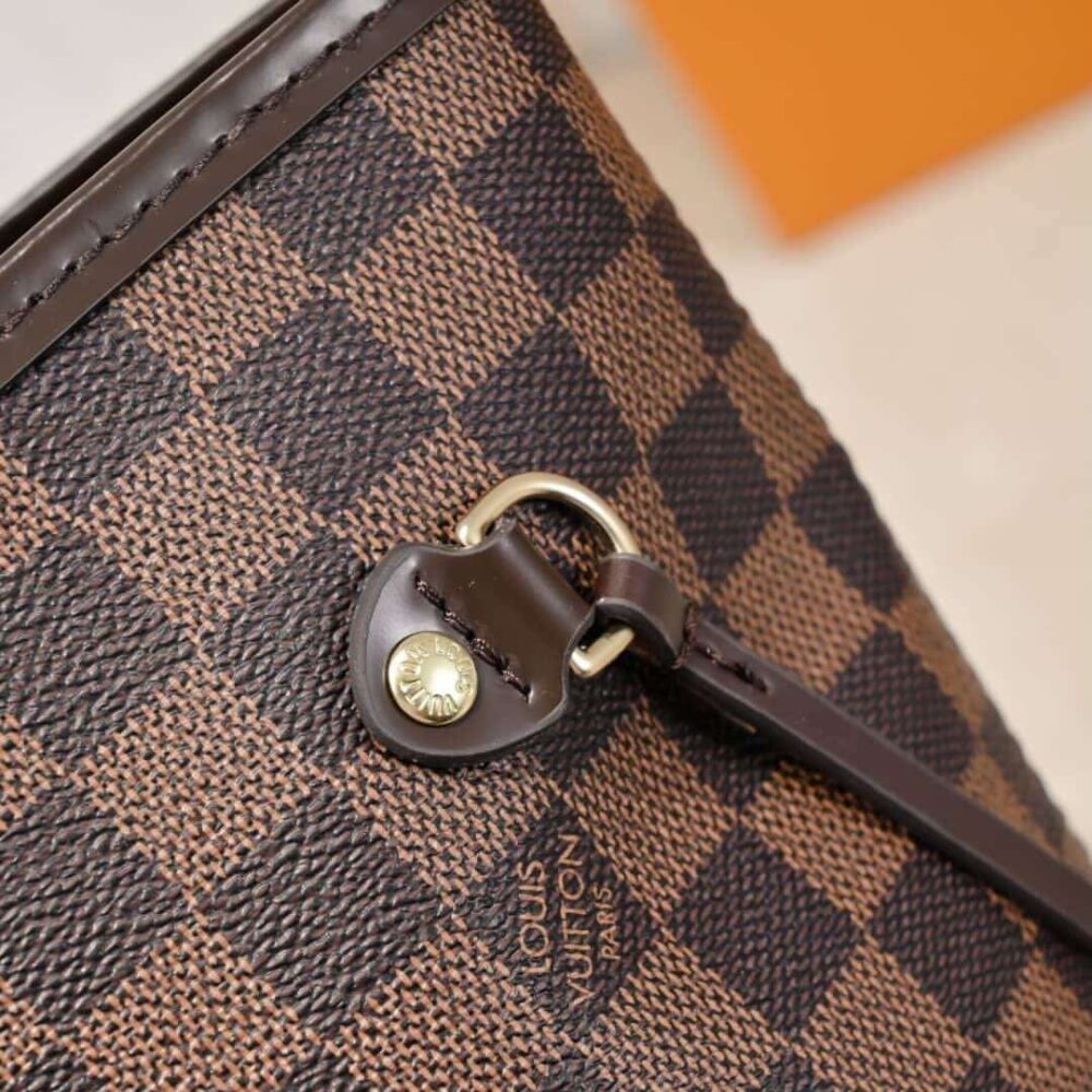 Louis Vuitton Neverfull MM Damier Ebene Cerise Red And Brown 32Cm N40599